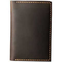 Handmade Coffee Mens Slim Travel Wallets Personalized Leather Passport Wallets for Men - iwalletsmen