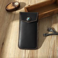 Handmade Coffee Pen Case Pen Holder Personalized Pen Pouch Artist Pen Case for Men - iwalletsmen