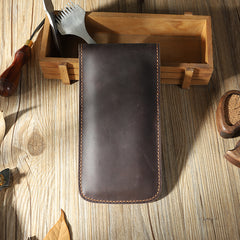 Handmade Black Pen Case Pen Holder Personalized Pen Pouch Artist Pen Case for Men - iwalletsmen