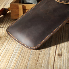 Handmade Coffee Pen Case Pen Holder Personalized Pen Pouch Artist Pen Case for Men - iwalletsmen