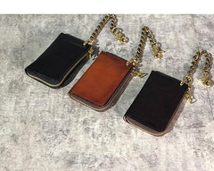 Handmade Leather Mens Cool Key Biker Wallet Car Key Holder License Holder Chain Wallet for Men - iwalletsmen
