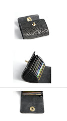 Handmade Black Leather Mens Cool Slim Leather Wallet Men Brown Small Wallet Card Holders for Men - iwalletsmen