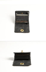 Handmade Black Leather Mens Cool Slim Leather Wallet Men Brown Small Wallet Card Holders for Men - iwalletsmen