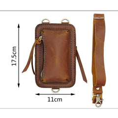 Handmade Brown LEATHER MEN Belt Pouch Waist BAG MIni Green Side Bag Belt Bag FOR MEN - iwalletsmen