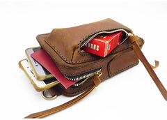 Handmade Brown LEATHER MEN Belt Pouch Waist BAG MIni Green Side Bag Belt Bag FOR MEN - iwalletsmen