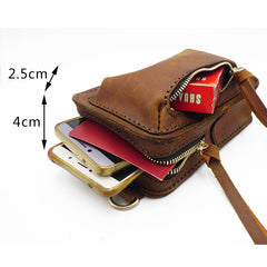 Handmade Brown LEATHER MEN Belt Pouch Waist BAG MIni Green Side Bag Belt Bag FOR MEN - iwalletsmen