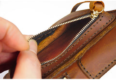 Handmade Brown LEATHER MEN Belt Pouch Waist BAG MIni Green Side Bag Belt Bag FOR MEN - iwalletsmen