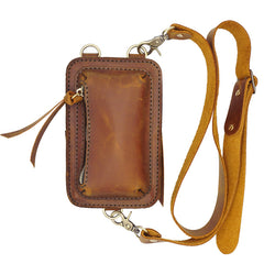 Handmade Brown LEATHER MEN Belt Pouch Waist BAG MIni Green Side Bag Belt Bag FOR MEN - iwalletsmen
