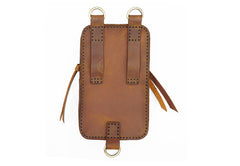 Handmade Brown LEATHER MEN Belt Pouch Waist BAG MIni Green Side Bag Belt Bag FOR MEN - iwalletsmen