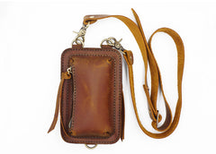 Handmade Brown LEATHER MEN Belt Pouch Waist BAG MIni Green Side Bag Belt Bag FOR MEN - iwalletsmen