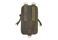 Handmade Brown LEATHER MEN Belt Pouch Waist BAG MIni Green Side Bag Belt Bag FOR MEN - iwalletsmen