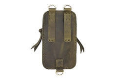 Handmade Green LEATHER MEN Belt Pouch Waist BAG MIni Side Bag Belt Bag FOR MEN - iwalletsmen