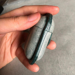 Handmade Green Leather AirPods 1,2 Case Leather AirPods Case 1,2 Airpod Case Cover - iwalletsmen