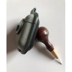 Handmade Green Leather AirPods 1,2 Case Leather AirPods Case 1,2 Airpod Case Cover - iwalletsmen