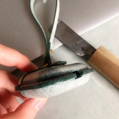 Handmade Green Leather AirPods Pro Case with Wristlet Strap Leather AirPods Case Airpod Case Cover - iwalletsmen