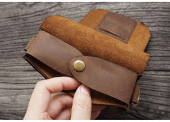 Handmade LEATHER MEN Belt Pouch Brown Waist BAG MIni Side Bag Belt Bag FOR MEN - iwalletsmen