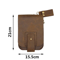 Handmade LEATHER MEN Belt Pouch Brown Waist BAG MIni Side Bag Belt Bag FOR MEN - iwalletsmen
