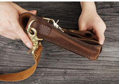 Handmade LEATHER MEN Belt Pouch Brown Waist BAG MIni Side Bag Belt Bag FOR MEN - iwalletsmen