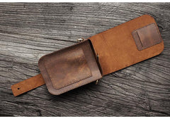 Handmade LEATHER MEN Belt Pouch Brown Waist BAG MIni Side Bag Belt Bag FOR MEN - iwalletsmen