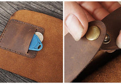 Handmade LEATHER MEN Belt Pouch Brown Waist BAG MIni Side Bag Belt Bag FOR MEN - iwalletsmen