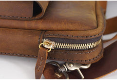 Handmade LEATHER MEN Belt Pouch Waist BAG MIni Side Bags Brown Belt Bag FOR MEN - iwalletsmen