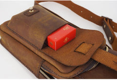 Handmade LEATHER MEN Belt Pouch Waist BAG MIni Side Bag Brown Belt Bag FOR MEN - iwalletsmen