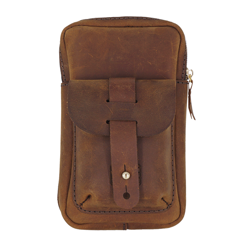 Handmade LEATHER MEN Belt Pouch Waist BAG MIni Side Bags Brown Belt Bag FOR MEN - iwalletsmen