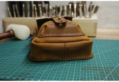 Handmade LEATHER MEN Belt Pouch Waist BAG MIni Side Bag Brown Belt Bag FOR MEN - iwalletsmen