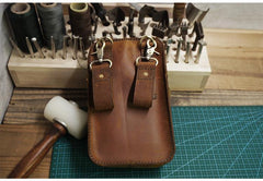 Handmade LEATHER MEN Belt Pouch Waist BAG MIni Side Bag Brown Belt Bag FOR MEN - iwalletsmen