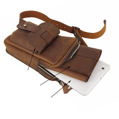 Handmade LEATHER MEN Belt Pouch Waist BAG MIni Side Bag Brown Belt Bag FOR MEN - iwalletsmen