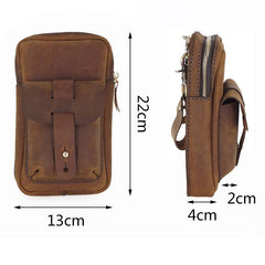 Handmade Brown LEATHER MEN Belt Pouch Waist BAG MIni Side Bag Brown Belt Bag FOR MEN - iwalletsmen