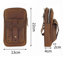Handmade LEATHER MEN Belt Pouch Waist BAG MIni Side Bag Brown Belt Bag FOR MEN - iwalletsmen