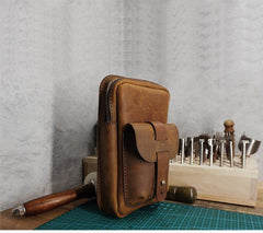 Handmade LEATHER MEN Belt Pouch Waist BAG MIni Side Bag Brown Belt Bag FOR MEN - iwalletsmen