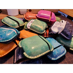 Handmade Leather AirPods 1,2 Cases Cute Leather AirPods Case 1,2 Airpod Case Cover - iwalletsmen