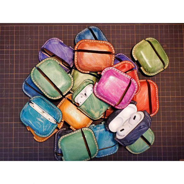 Handmade Leather AirPods 1,2 Cases Cute Leather AirPods Case 1,2 Airpod Case Cover - iwalletsmen