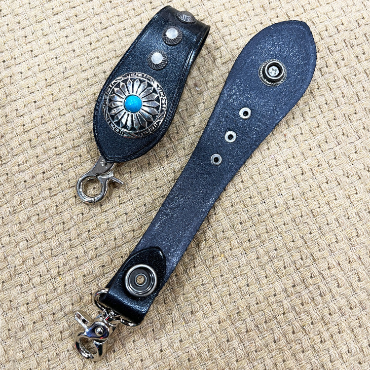 Handmade Leather Belt Clip Keychain