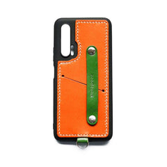 Handmade Blue Leather Huawei Nova 6 Case with Card Holder CONTRAST COLOR Huawei Nova 6 Leather Case - iwalletsmen
