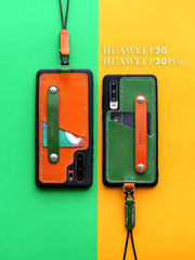 Handmade Blue Leather Huawei P30 Pro Case with Card Holder CONTRAST COLOR Huawei P30 Pro Leather Case - iwalletsmen