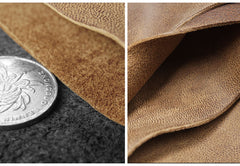 Handmade Brown Leather Mens Billfold Wallets Slim Brown Bifold Small Wallets for Men - iwalletsmen