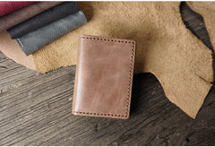 Handmade Leather Mens Black Card Holders License Wallets Slim Bifold Card Wallet for Men - iwalletsmen