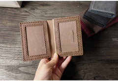 Handmade Leather Mens Black Card Holders License Wallets Slim Bifold Card Wallet for Men - iwalletsmen