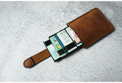 Leather Mens Card Holder Wallet Handmade Leather Card Holder Slim Card Wallet for Men - iwalletsmen