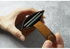 Leather Mens Card Holder Wallet Handmade Leather Card Holder Slim Card Wallet for Men - iwalletsmen