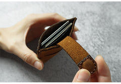Handmade Leather Mens Card Holder Wallet Leather Card Holder Slim Card Wallet for Men - iwalletsmen