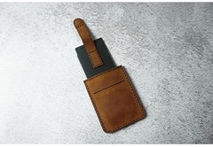 Leather Mens Card Holder Wallet Handmade Leather Card Holder Slim Card Wallet for Men - iwalletsmen