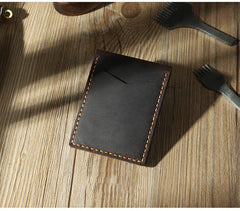 Handmade Blue Leather Mens License Wallet Personalize Bifold License Card Wallets for Men - iwalletsmen