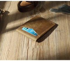 Handmade Blue Leather Mens License Wallet Personalize Bifold License Card Wallets for Men - iwalletsmen