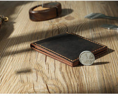 Handmade Blue Leather Mens License Wallet Personalize Bifold License Card Wallets for Men - iwalletsmen