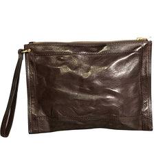 Handmade Leather Mens Small Envelope CLutch Bag Clutch Wallets Wristlet Bag For Men - iwalletsmen