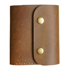 Handmade Leather Mens Trifold Billfold Wallet Key Wallets Brown Slim Key Holder Wallet for Men - iwalletsmen